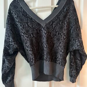 Express Gray and Black Women's Sweater